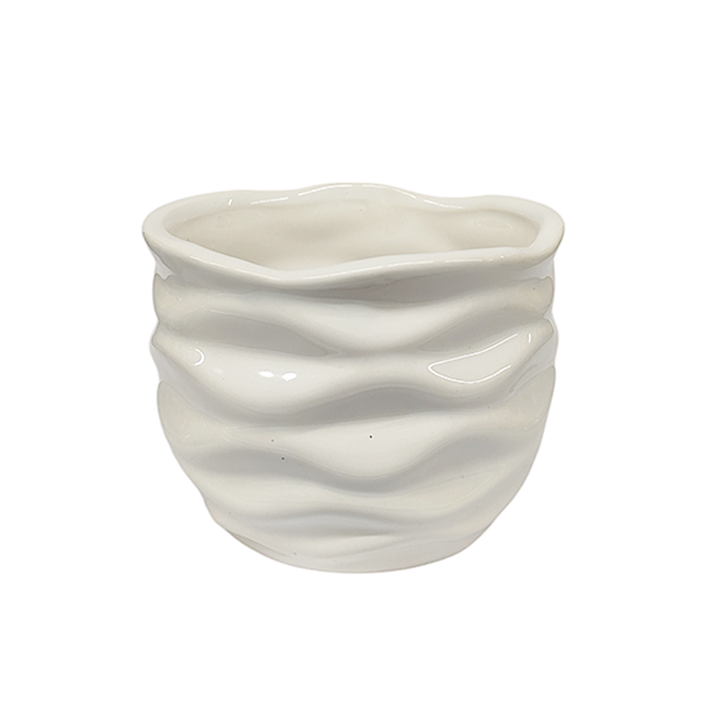 Maceta de Cerámica Textura Ondas