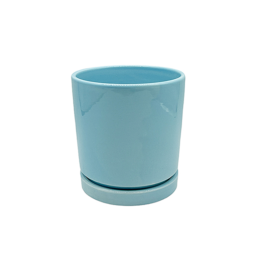 Maceta de Cerámica con Plato - 14 cm