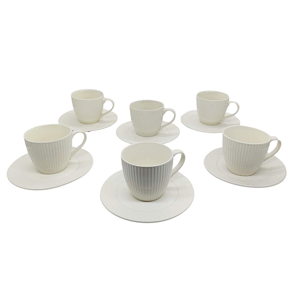 Set 6 Tazas de Cerámica Con Platito