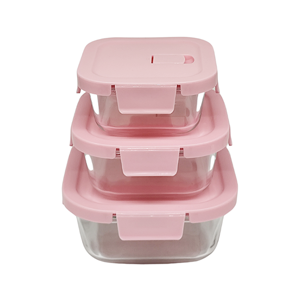 Set Tupper Hermético de Vidrio X3 Tamaños