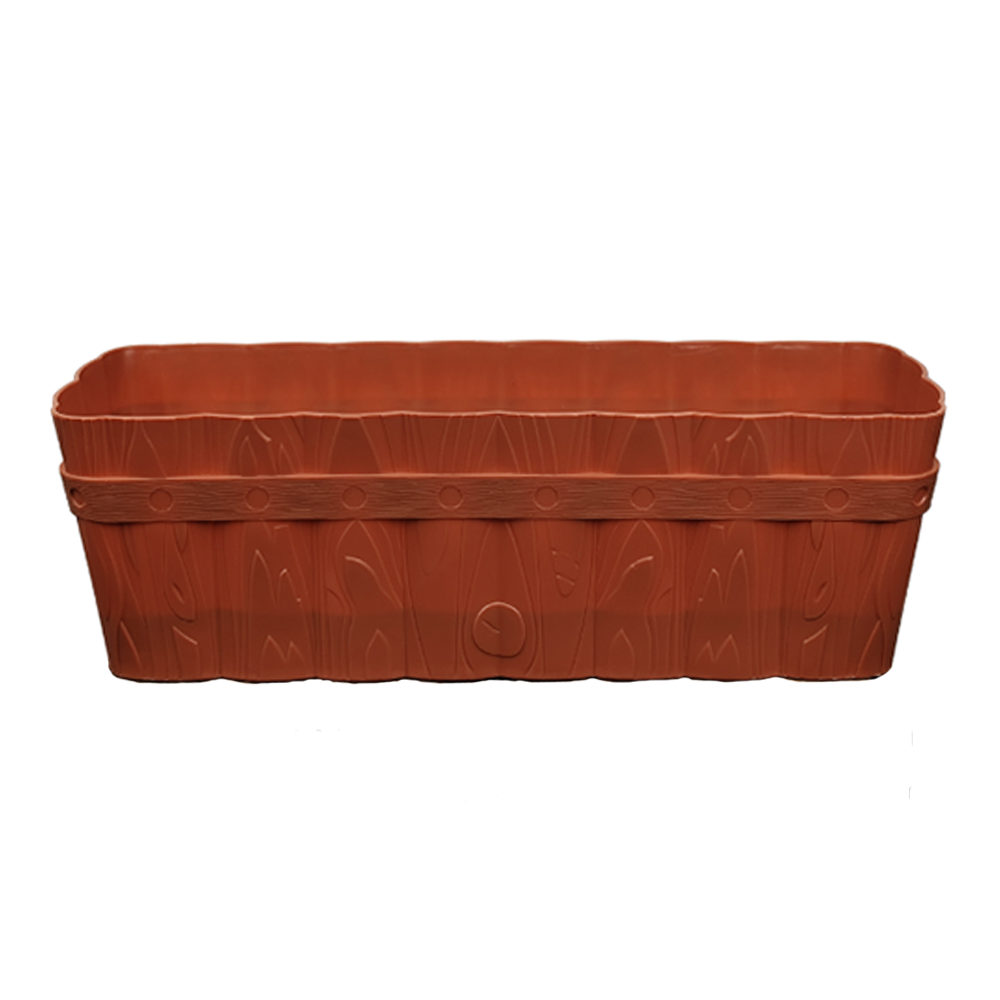 Jardinera Plástica Terracota con Ondas 30cm Ancho x 13cm Alto