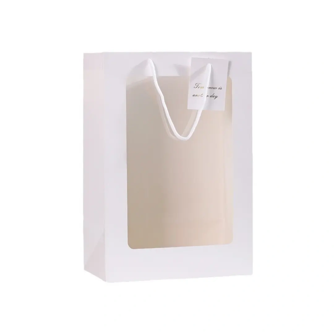 Bolsa Regalo Kraft con Ventana 35cm Alto - Pack 10uni.