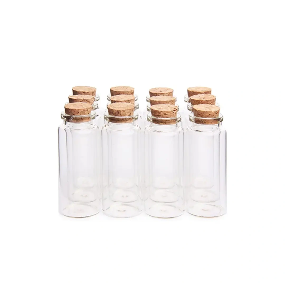 Set 12 Tubos con Tapa de Corcho para Suvenir 6cm
